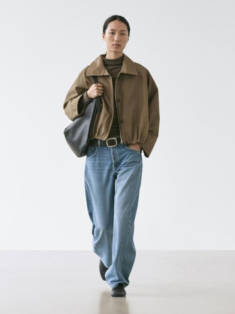 MASSIMO DUTTI HIGH NECK BOMBER JACKET